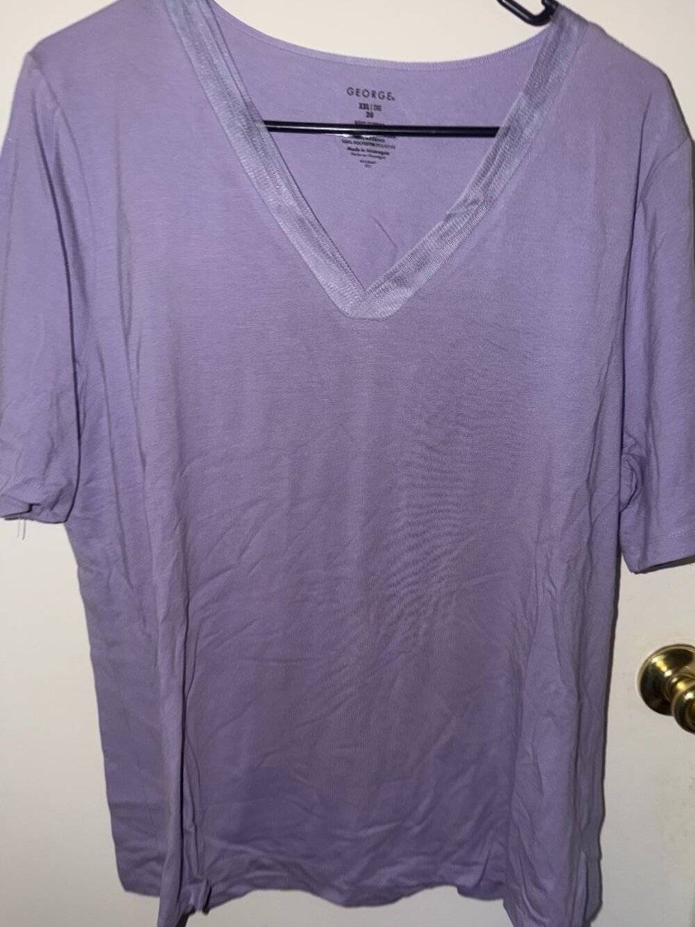George Purple V-Neck Tee W 2X